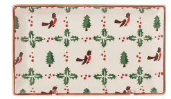 Best Sale Nest Of 3 Rectangle Dishes Winter Robin Plates