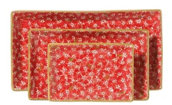 Online Nest Of 3 Rectangle Dishes Lawn Red Gift Sets