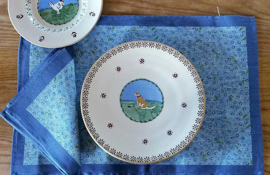 Best Sale Placemat Light Blue Lawn Linen House Warming Gifts