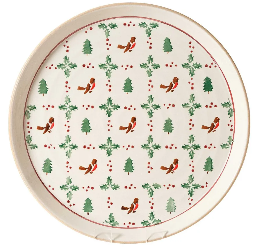 Store Presentation Platter Winter Robin Serving