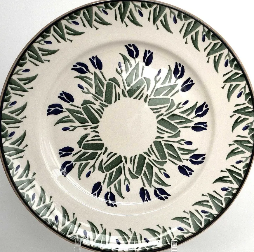 Clearance Serving Plate Blue Blooms Easter