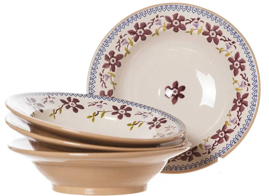 Flash Sale Set Of 4 Pasta Bowls Clematis Bowls