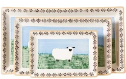 Clearance Set Of 3 Rectangular Serving Dishes Landscape Mother'S Day