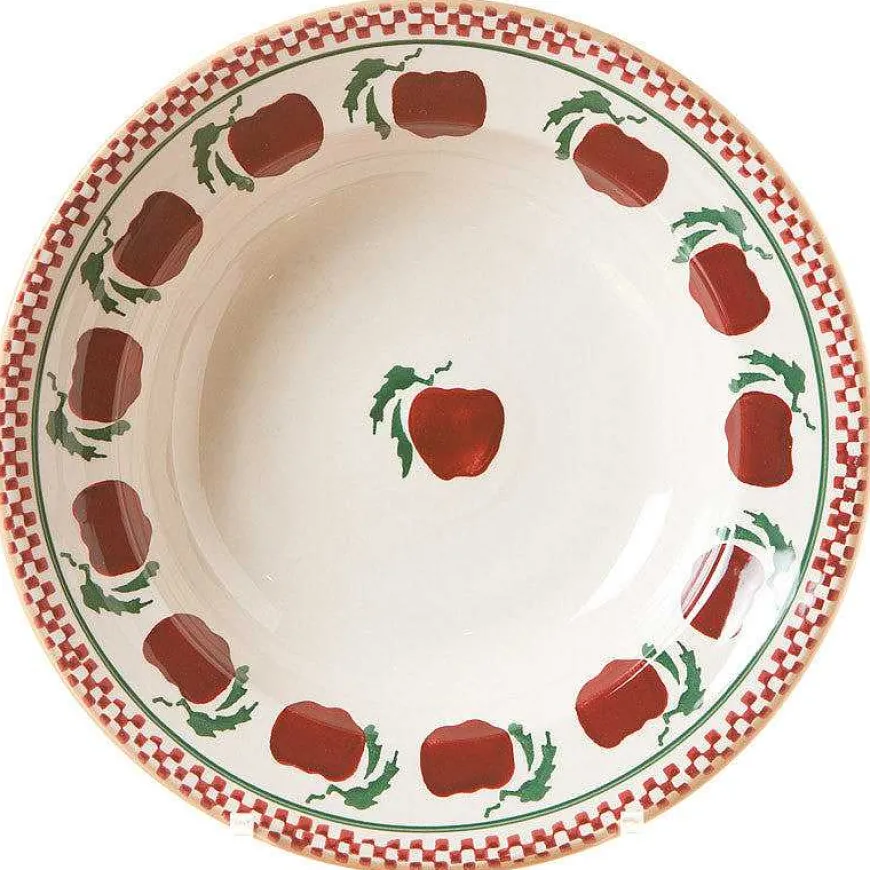Clearance Set Of Four Pasta Bowls In Apple Pattern Apple