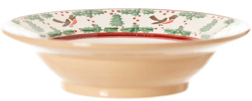 Clearance Set Of Four Pasta Bowls Winter Robin Bowls