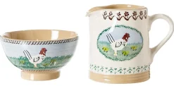 Shop Small Bowl And Small Cylinder Jug Hen Landscapes