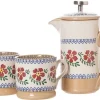 Fashion Small Cafetiere & 2 Small Mugs Old Rose Coffee Addict'S Gifts