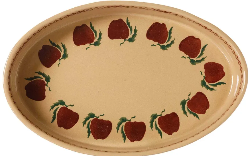 Sale Small Oval Oven Dish Apple Food Lover'S Gifts