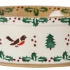 New Small Oval Pie Dish Winter Robin Oven Friendly Dishes