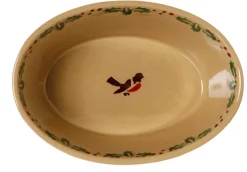 New Small Oval Pie Dish Winter Robin Oven Friendly Dishes