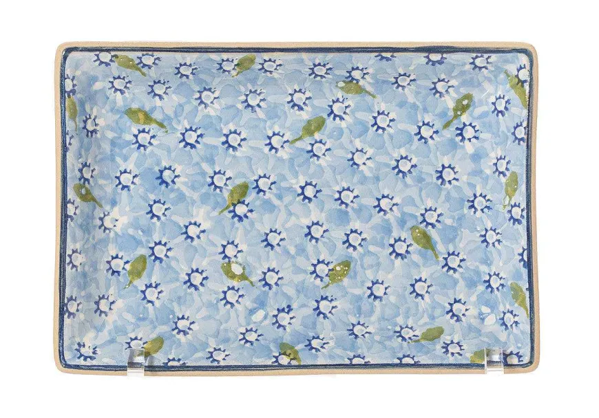 Fashion Small Rectangle Plate Lawn Light Blue Plates