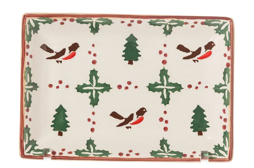 Best Small Rectangle Plate Winter Robin Winter Robin