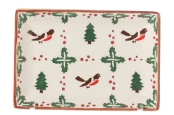 Discount Small Rectangle Plate Winter Robin Plates