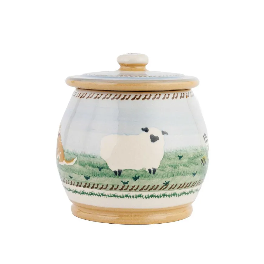 Outlet Small Round Lidded Jar Assorted Landscape Easter