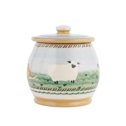 Store Small Round Lidded Jar Assorted Landscape Storage Jars