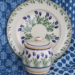 Outlet Small Round Lidded Jar Blue Blooms Mother'S Day