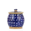 Store Small Round Lidded Jar Dark Blue Lawn Storage Jars