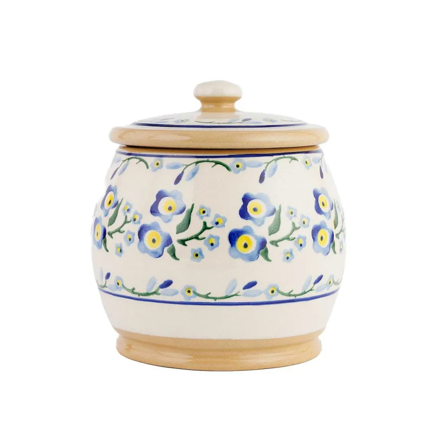 New Small Round Lidded Jar Forget Me Not Valentine'S Day
