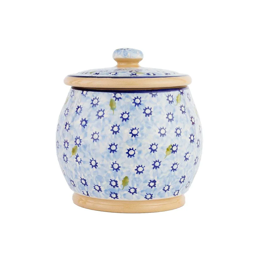 Best Small Round Lidded Jar Light Blue Lawn Valentine'S Day