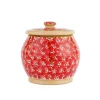 Cheap Small Round Lidded Jar Red Lawn Storage Jars