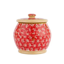 Cheap Small Round Lidded Jar Red Lawn Storage Jars