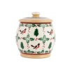Sale Small Round Lidded Jar Winter Robin Storage Jars