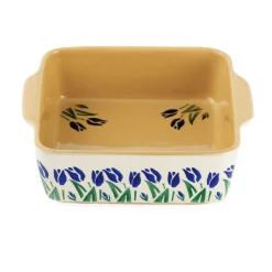 Shop Small Square Oven Dish Blue Blooms Blue Blooms