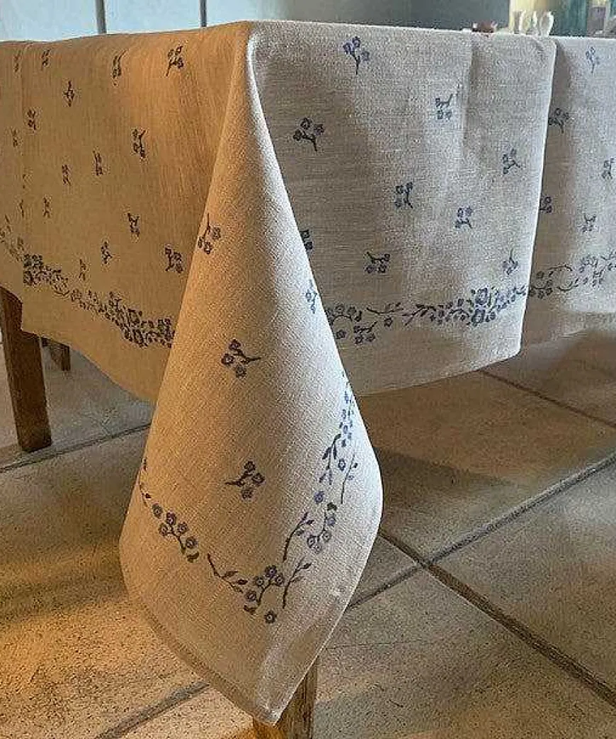 Fashion Tablecloth Forget Me Not Linen 55 X 99 House Warming Gifts