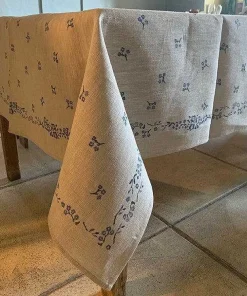 Clearance Tablecloth Forget Me Not Linen 55 X 99 Tablecloths