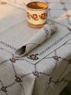 Sale Tablecloth Old Rose Linen 55 X 99 Tablecloths