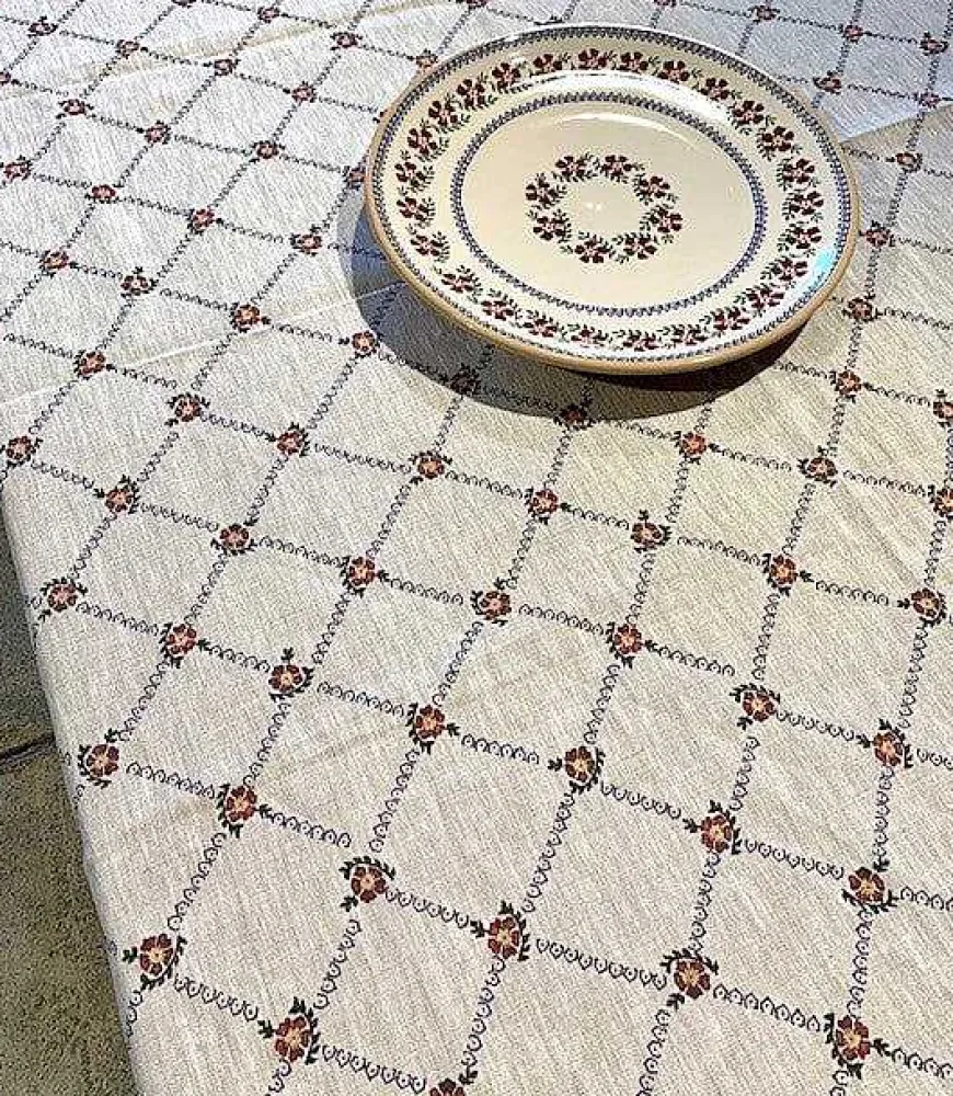 Sale Tablecloth Old Rose Linen 55 X 99 Tablecloths