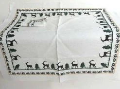 Sale Tablecloth Square Reindeer Linen 40" Reindeer