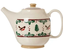 Best Sale Teapot Winter Robin Serving