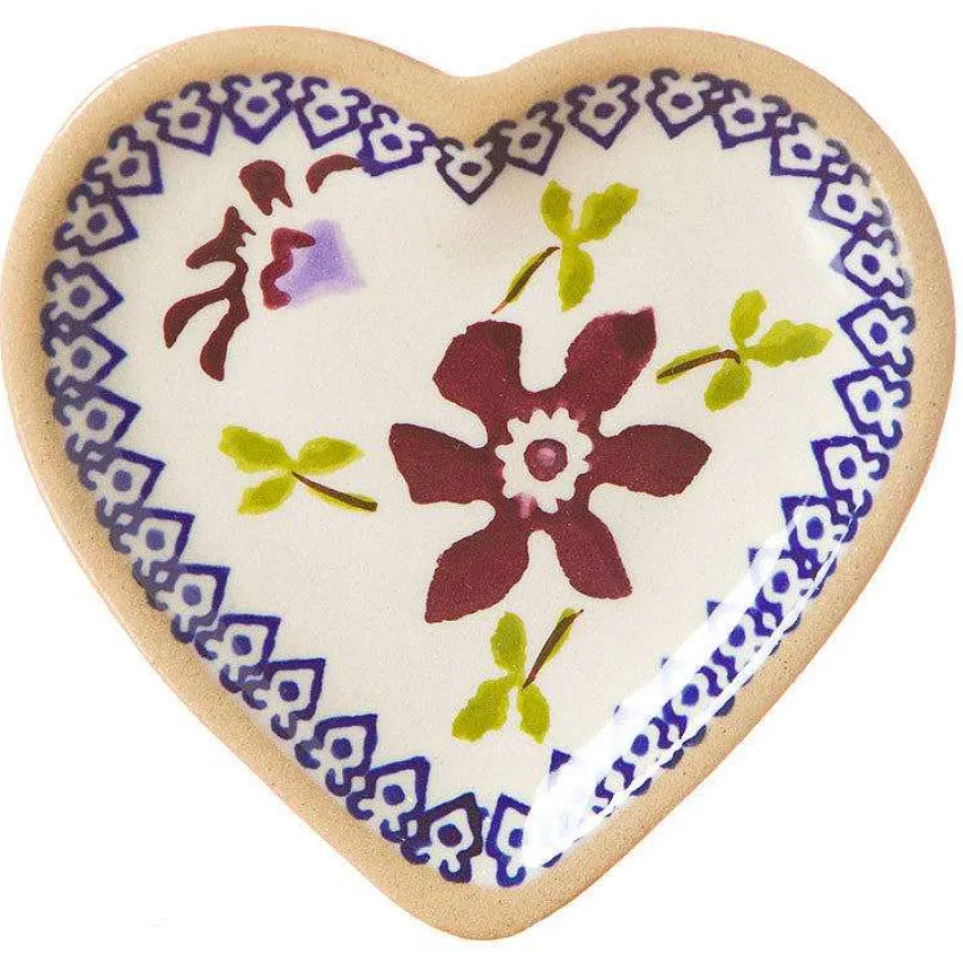 Hot Tiny Heart Plate Clematis Coffee Addict'S Gifts