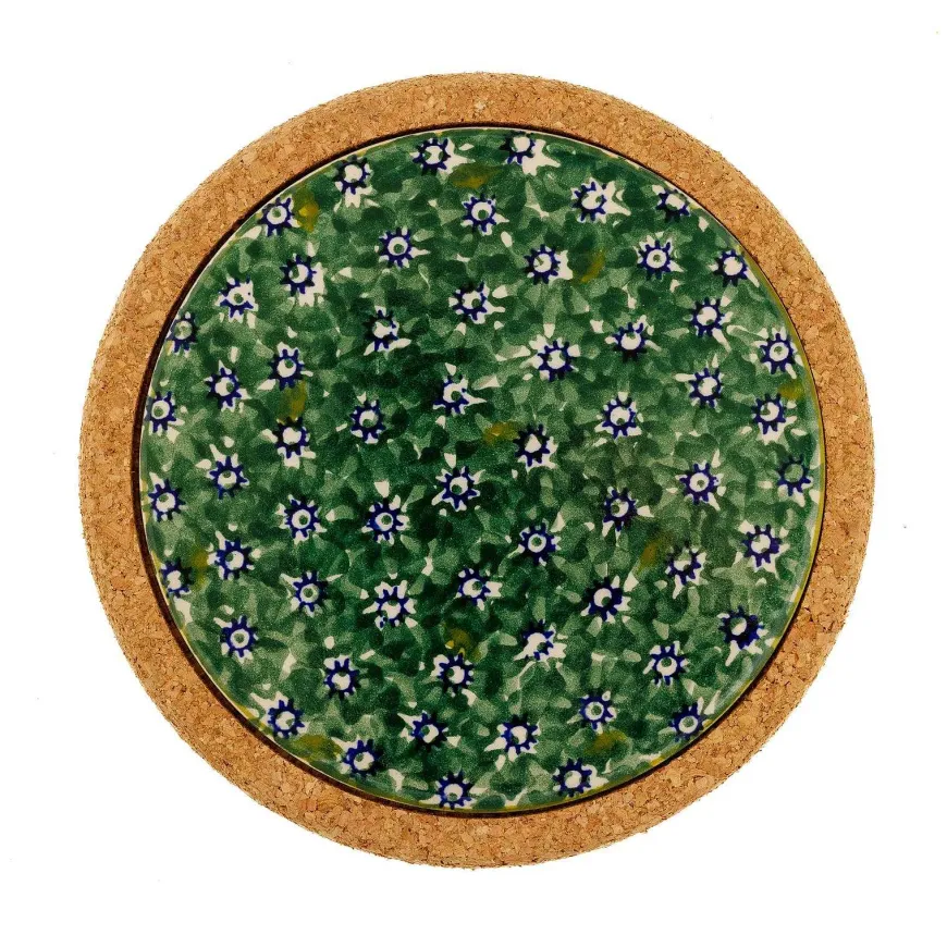 Hot Trivet Round Green Lawn Tile Trivets