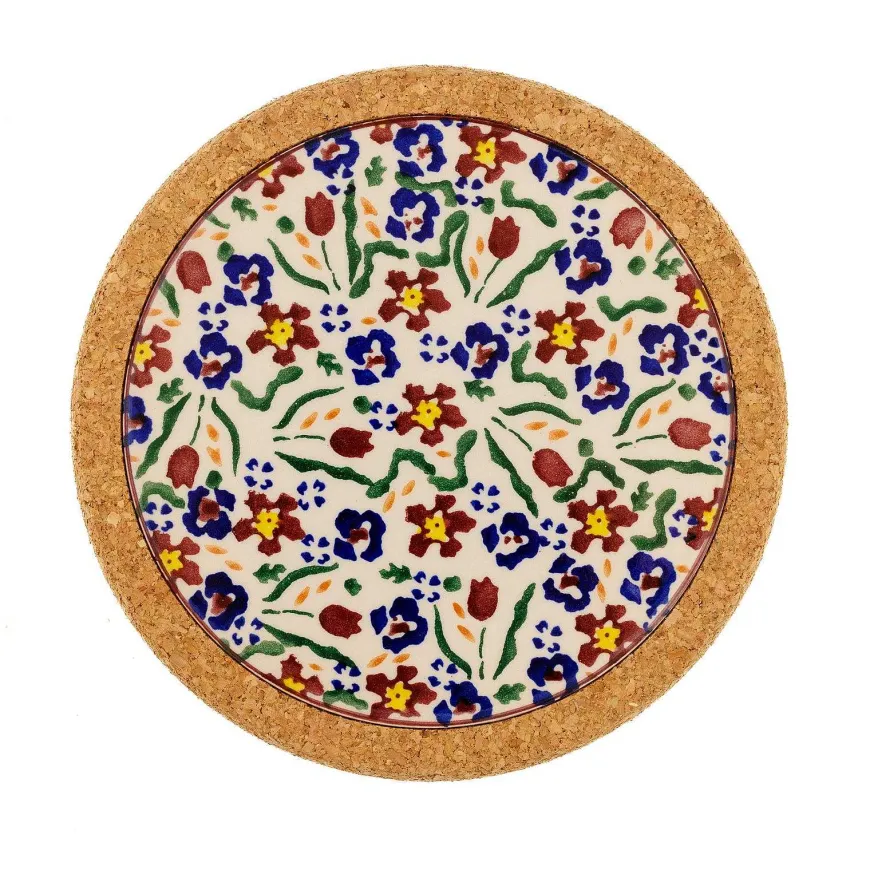 Fashion Trivet Round Wildflower Meadow Tile Trivets