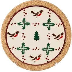 Best Sale Trivet Round Winter Robin Christmas